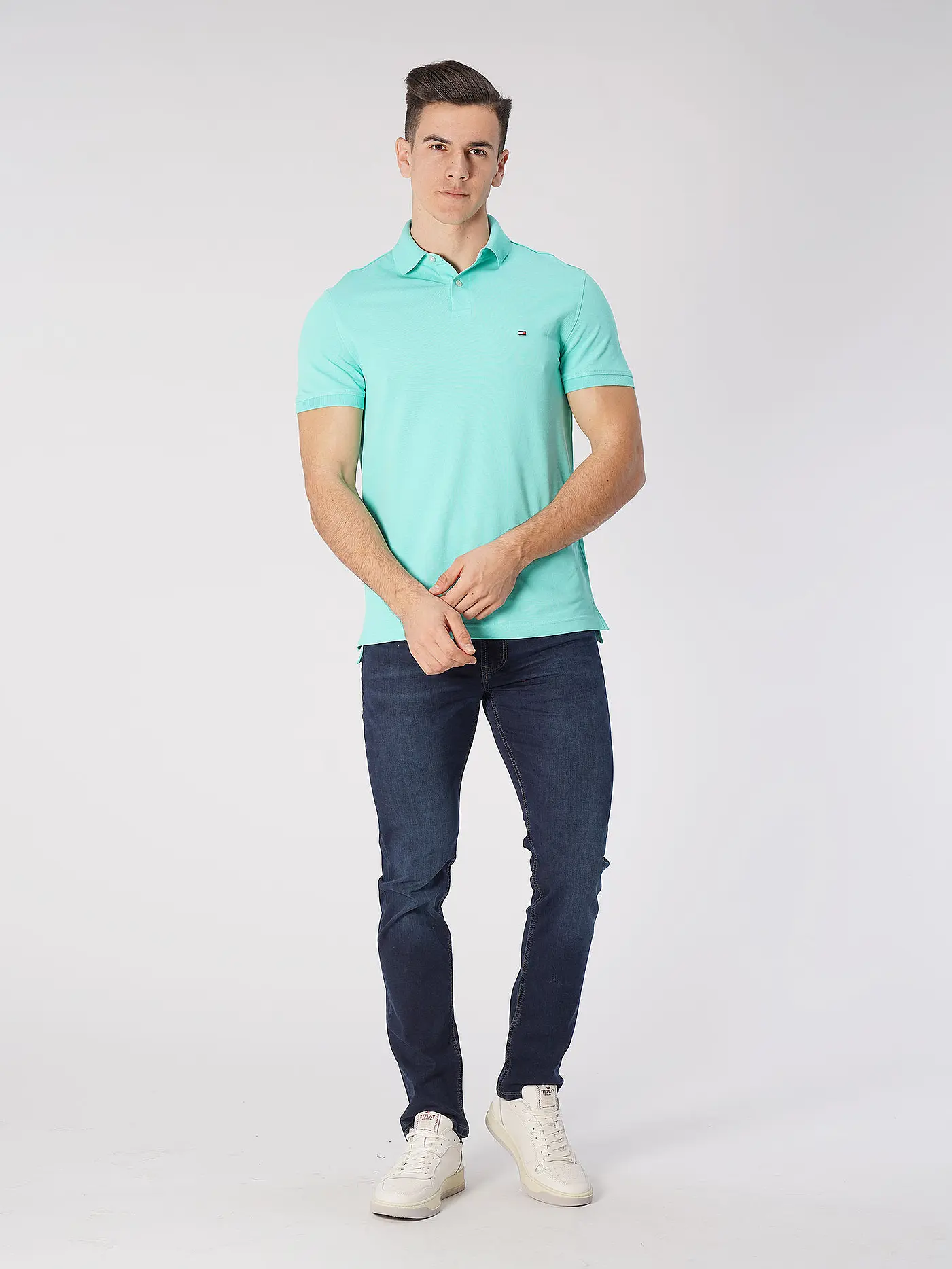 TOMMY HILFIGER | Poloshirt Regular Fit PERFORMANCE | türkis